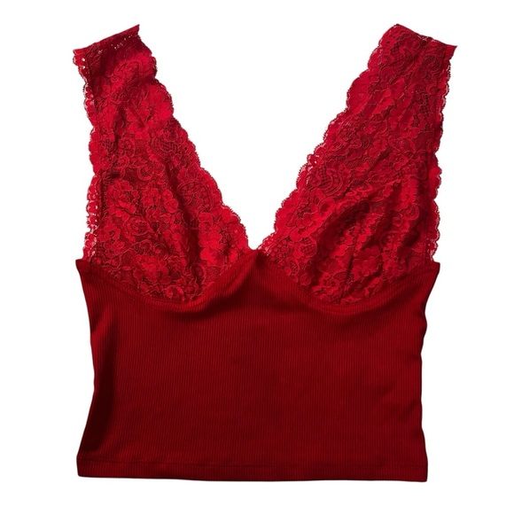 Cider XS Wine Burgundy Lace Y2K Babydoll Coquette Romantic Feminine Top - Picture 2 of 9